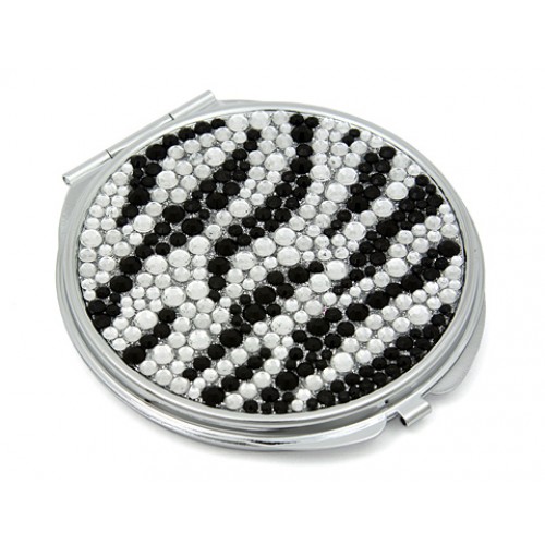Pocket Mirror - Rhinestone Zebra Print - MR-GM1275Z